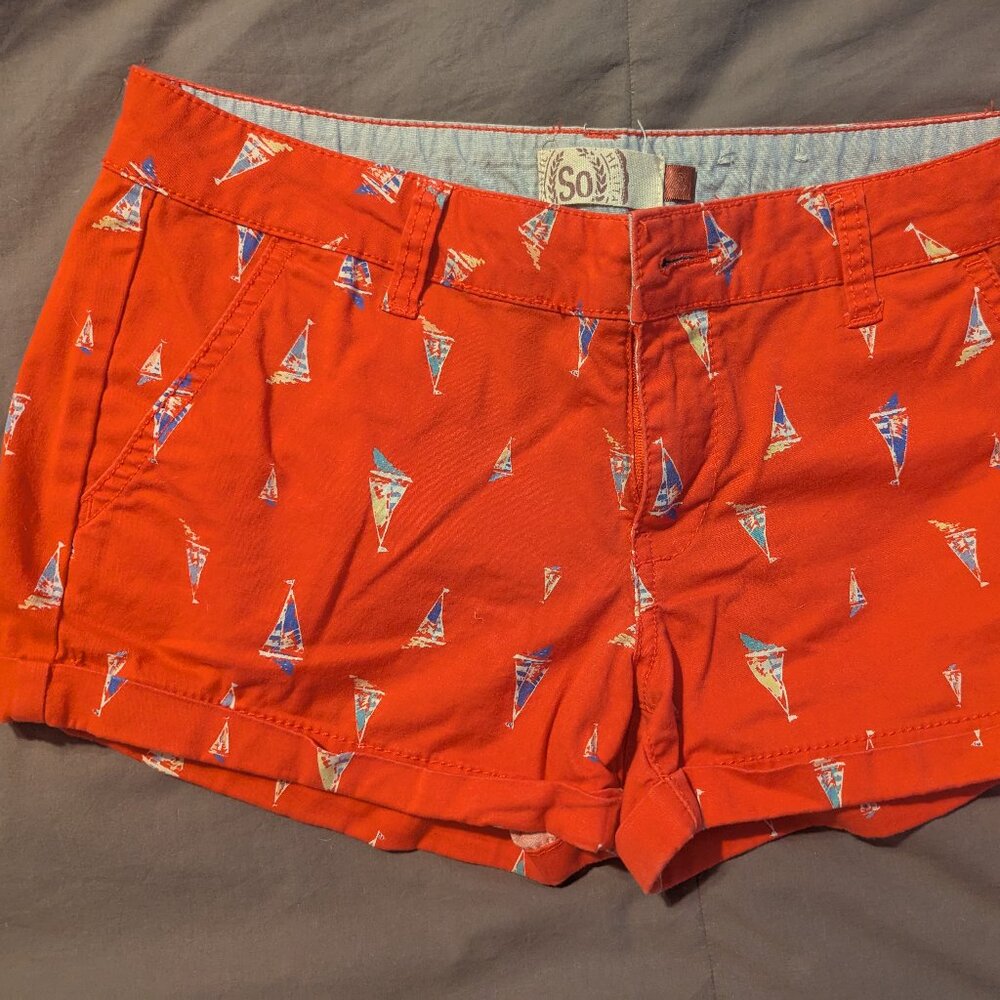 Red nautical shorts